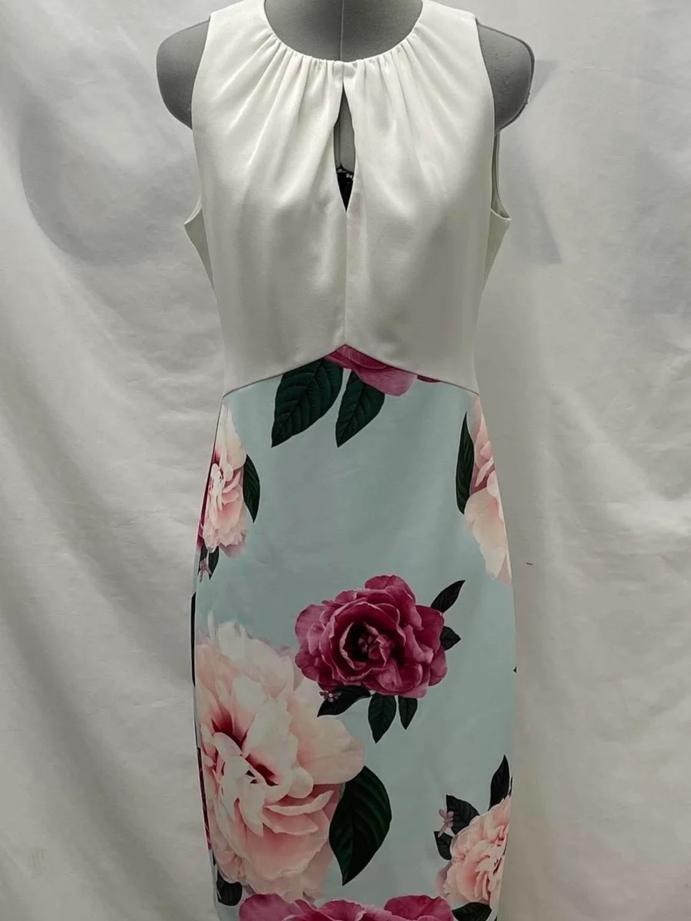 Ted Baker Size 2 Annile Ruched Sleeveless Bodycon Dress Magnificent Flora - Picture 2 of 3